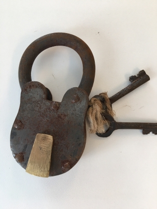 Oude kasteel hangslot - Handgemaakt hangslot, poortslot, old-rust